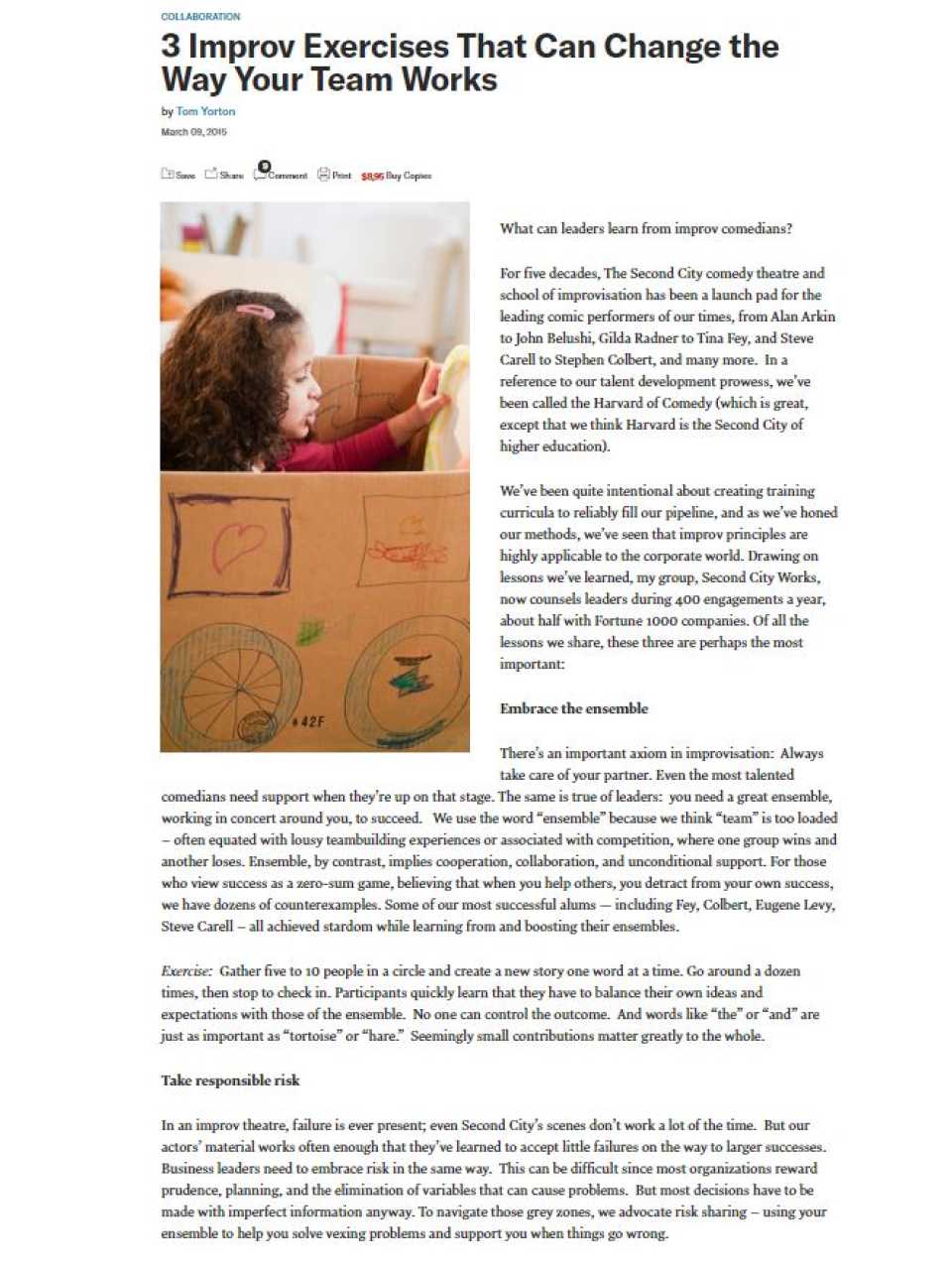 3 Improv Exercises That Can Change the Way Your Team Works