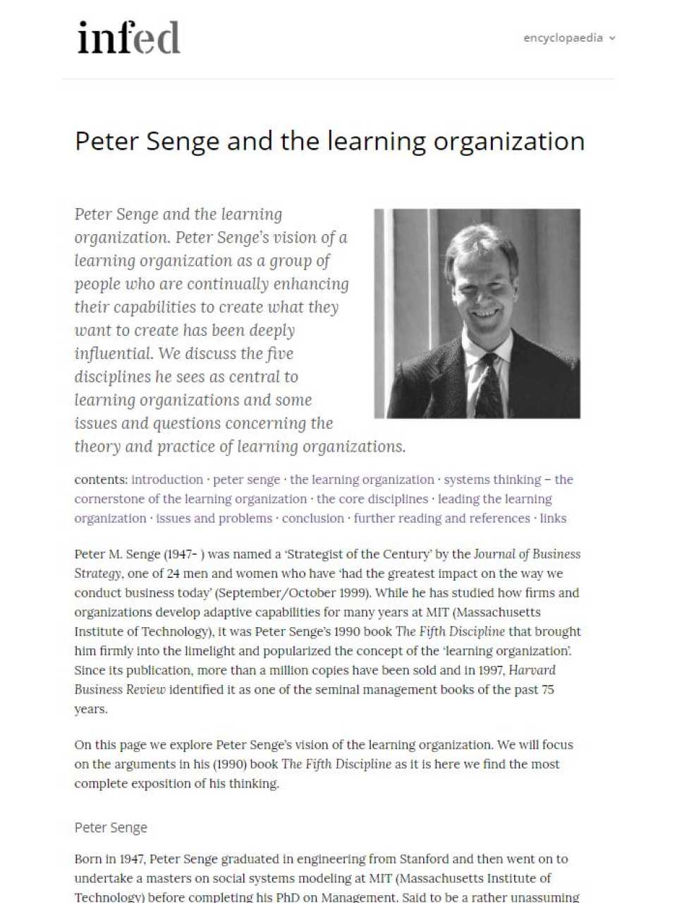 Peter Senge and the learning organization
