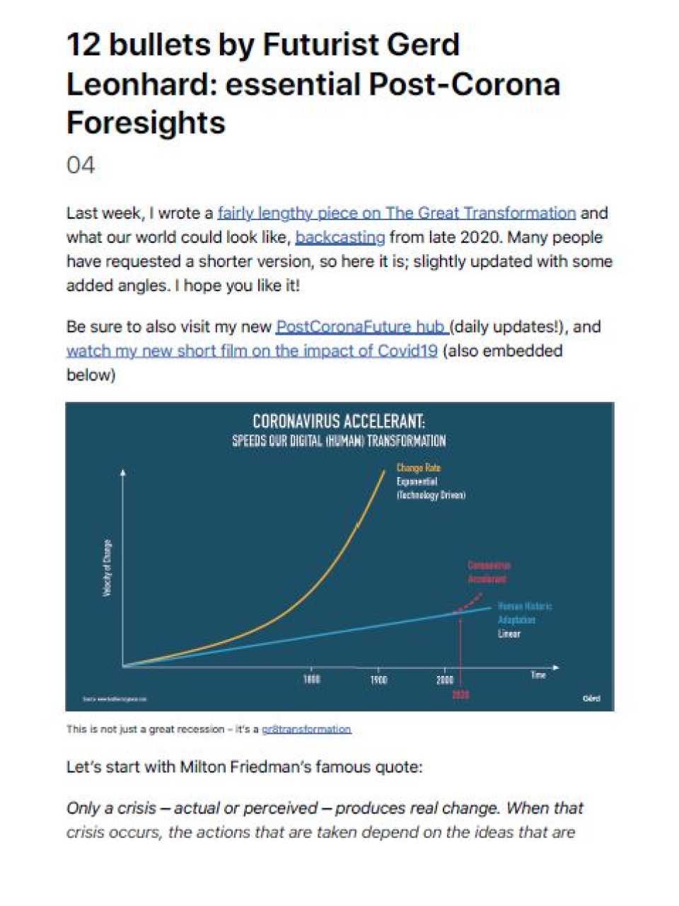12 bullets by Futurist Gerd Leonhard: essential Post-Corona Foresights