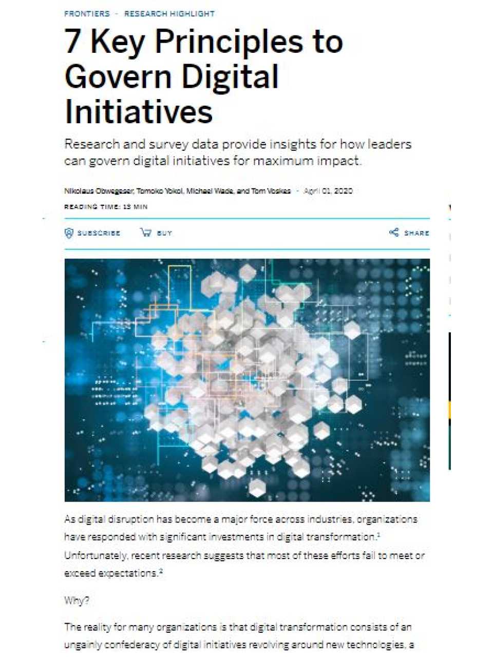 7 Key Principles to Govern Digital Initiatives