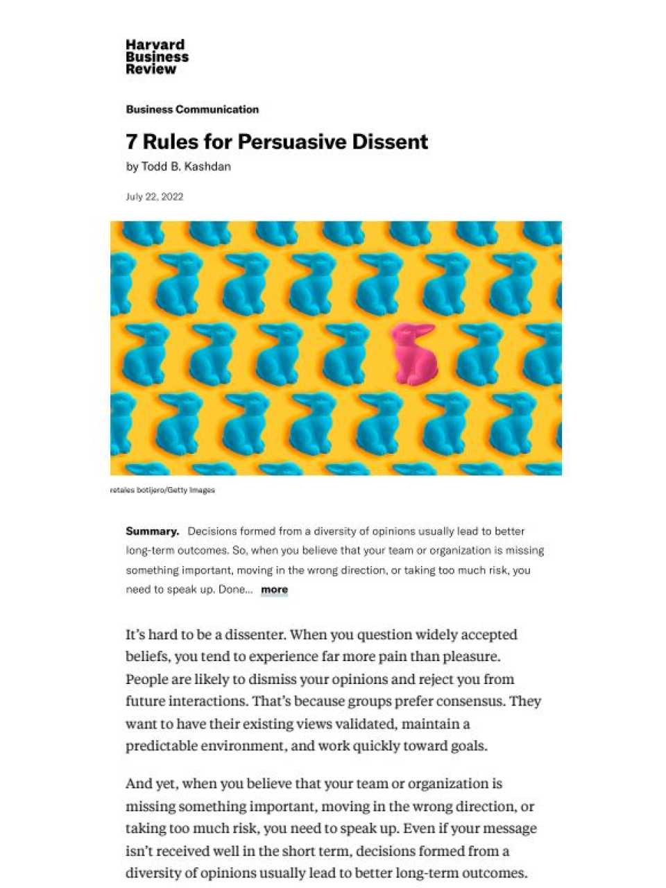 7 rules for persuasive dissent