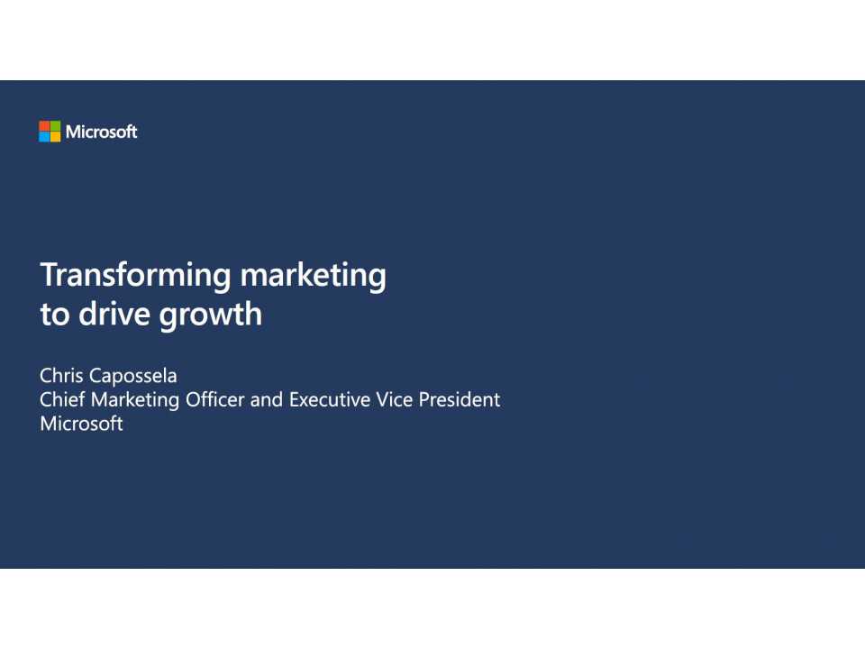 Transforming marketing to drive growth