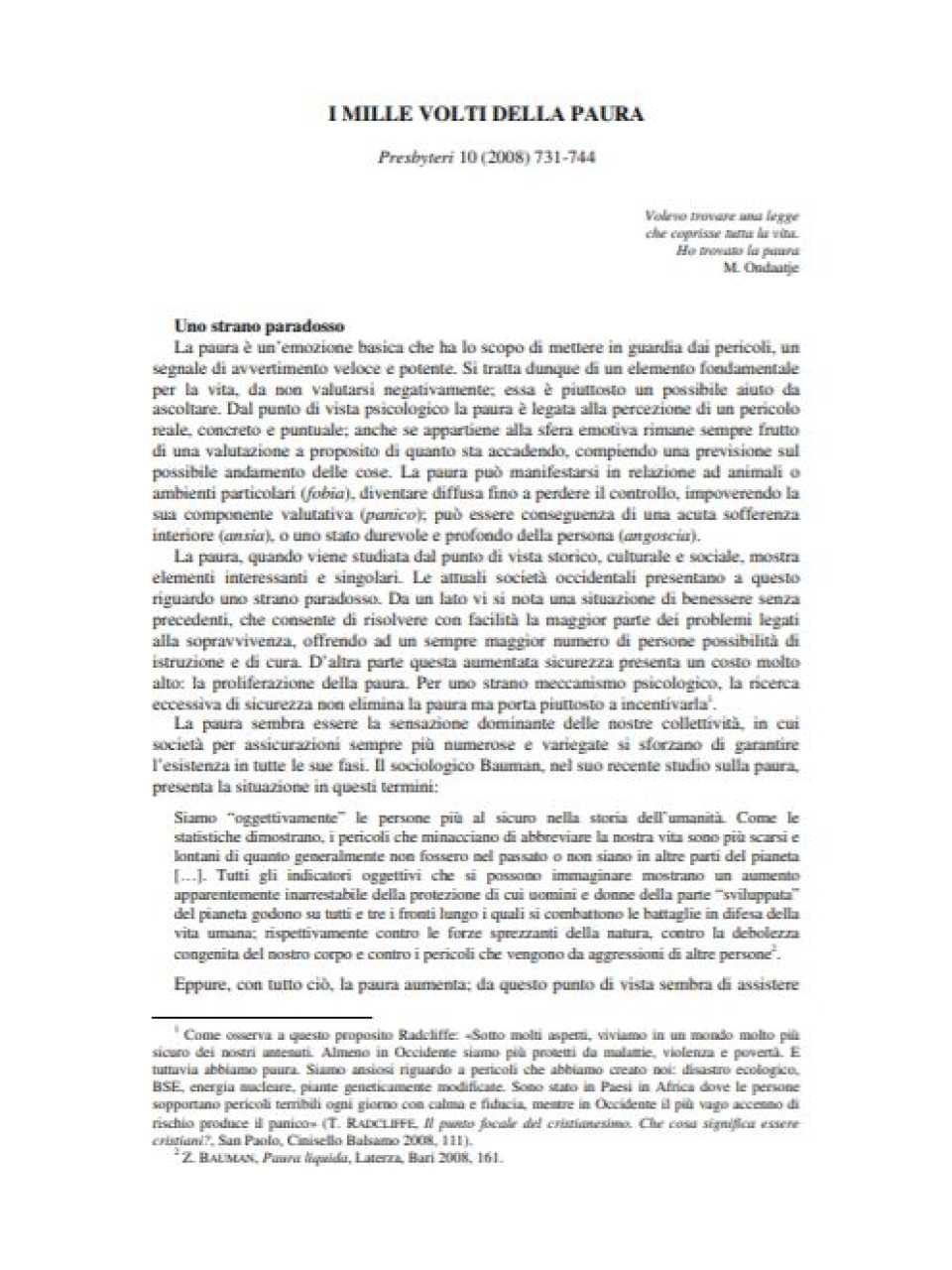 I mille volti della paura