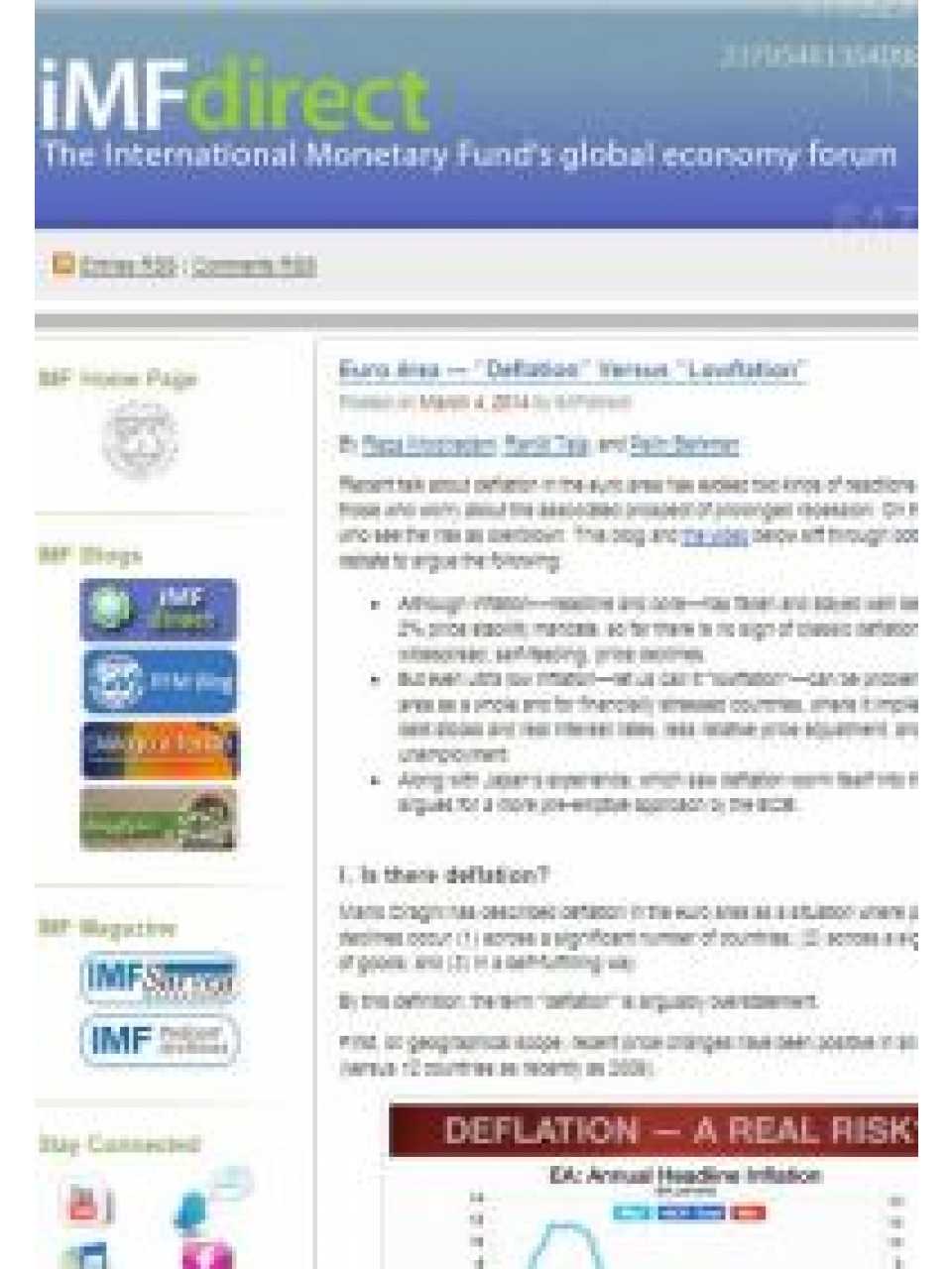 Euro Area — “Deflation” Versus “Lowflation”