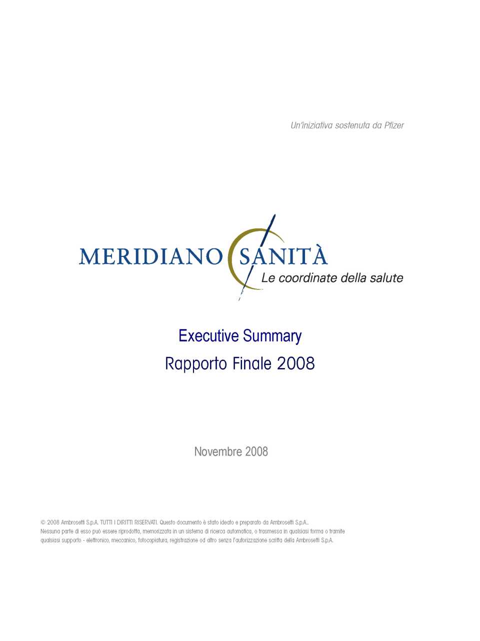 Meridiano Sanità - Rapporto Finale 2008 (Executive Summary)