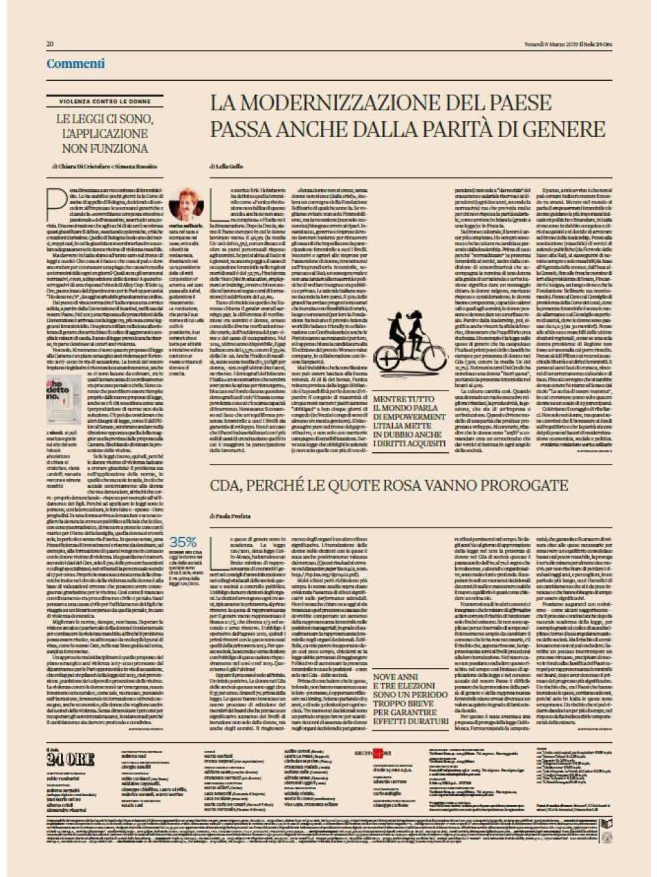 CdA, perchè le quote rosa vanno prorogate