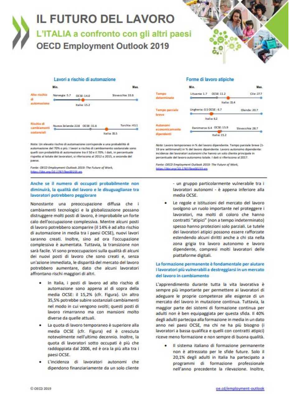 Il futuro del lavoro. L'Italia a confronto con gli altri paesi