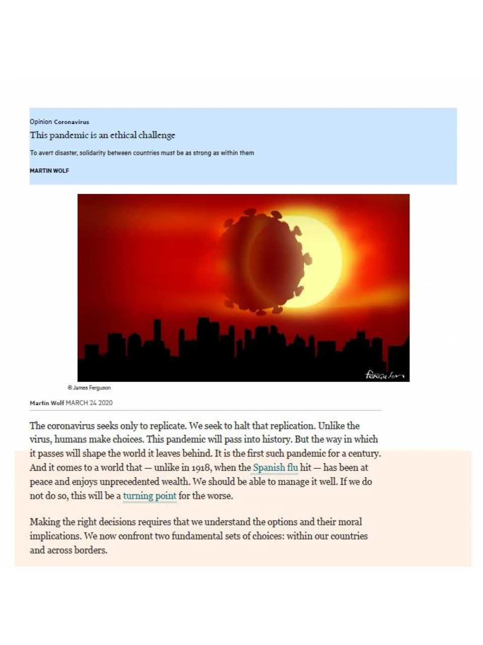 This pandemic is an ethical challenge