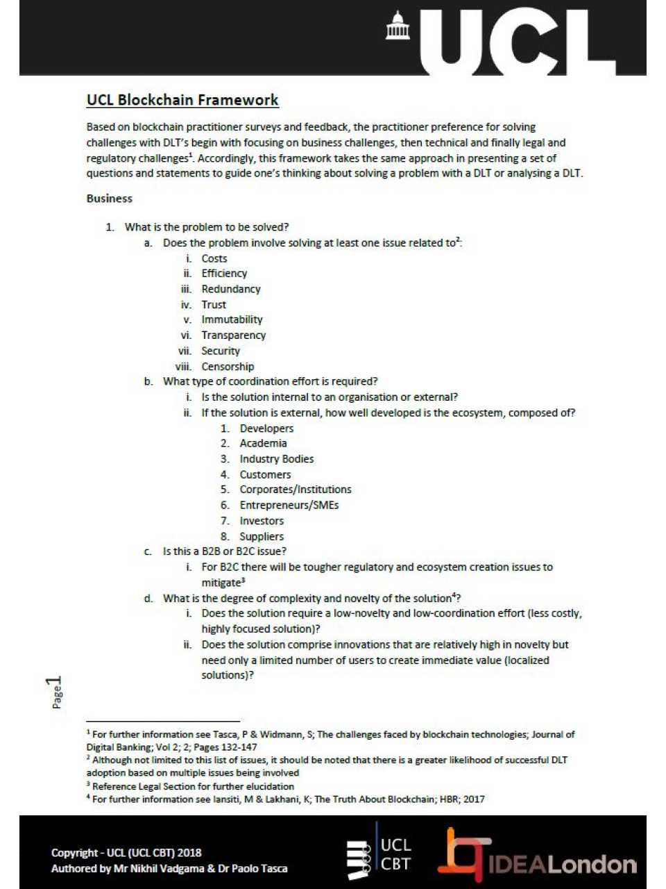 Ucl blockchain framework