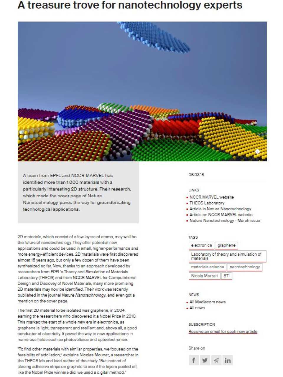 A treasure trove for nanotechnology experts