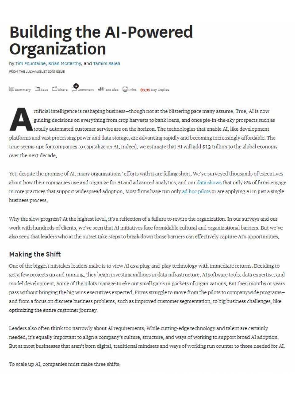 Building the AI-Powered Organization