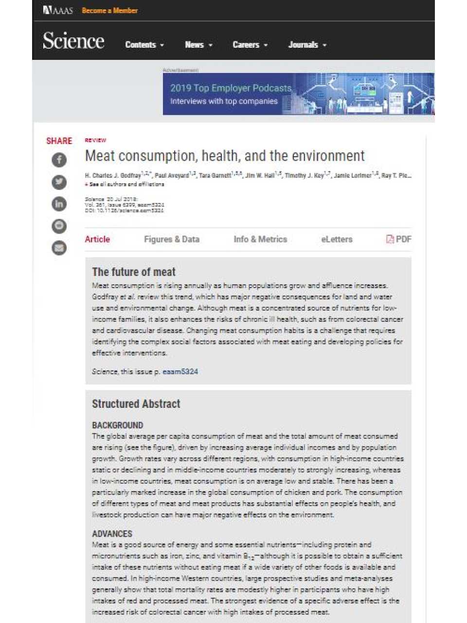 Meat consumption, health, and the environment