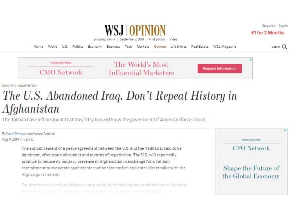 The U.S. abandoned Iraq. Don't repeat history in Afghanistan