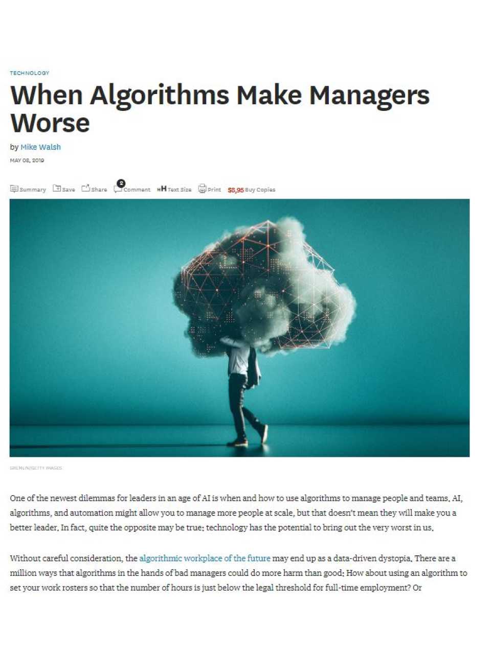 When algorithms make managers worse
