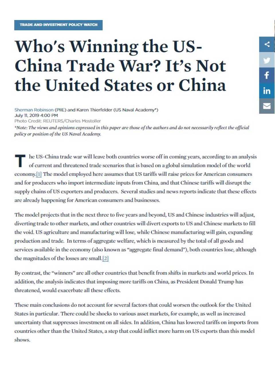 Who's winning the US-China trade war? It's not the United States or China