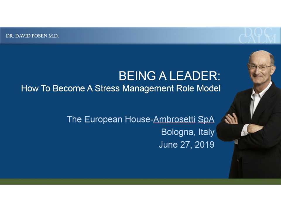 BEING A LEADER: How To Become A Stress Management Role Model
