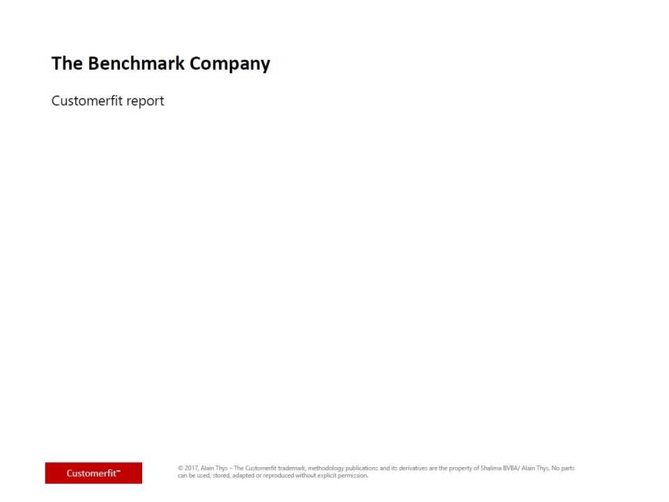 The Benchmark Company - Customerfit report