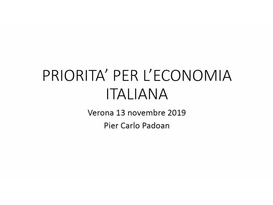 Priorità per l'economia italiana
