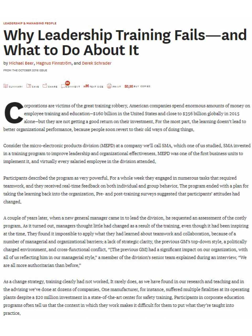 Why Leadership Training Fails—and What to Do About It