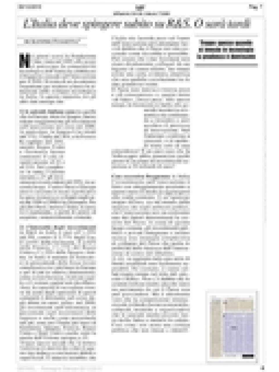 L'italia deve spingere subito su R&S o sarà troppo tardi