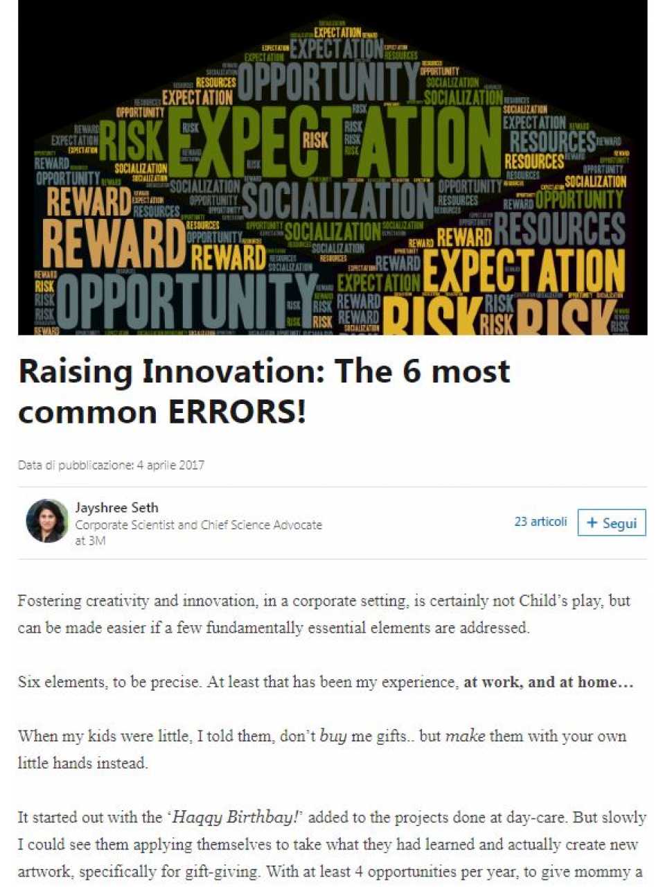 Raising Innovation: the 6 most common ERRORS!