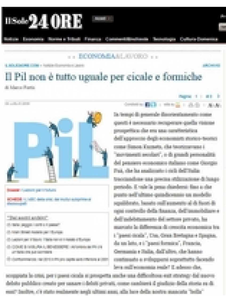 Il Pil non è tutto uguale per cicale e formiche
