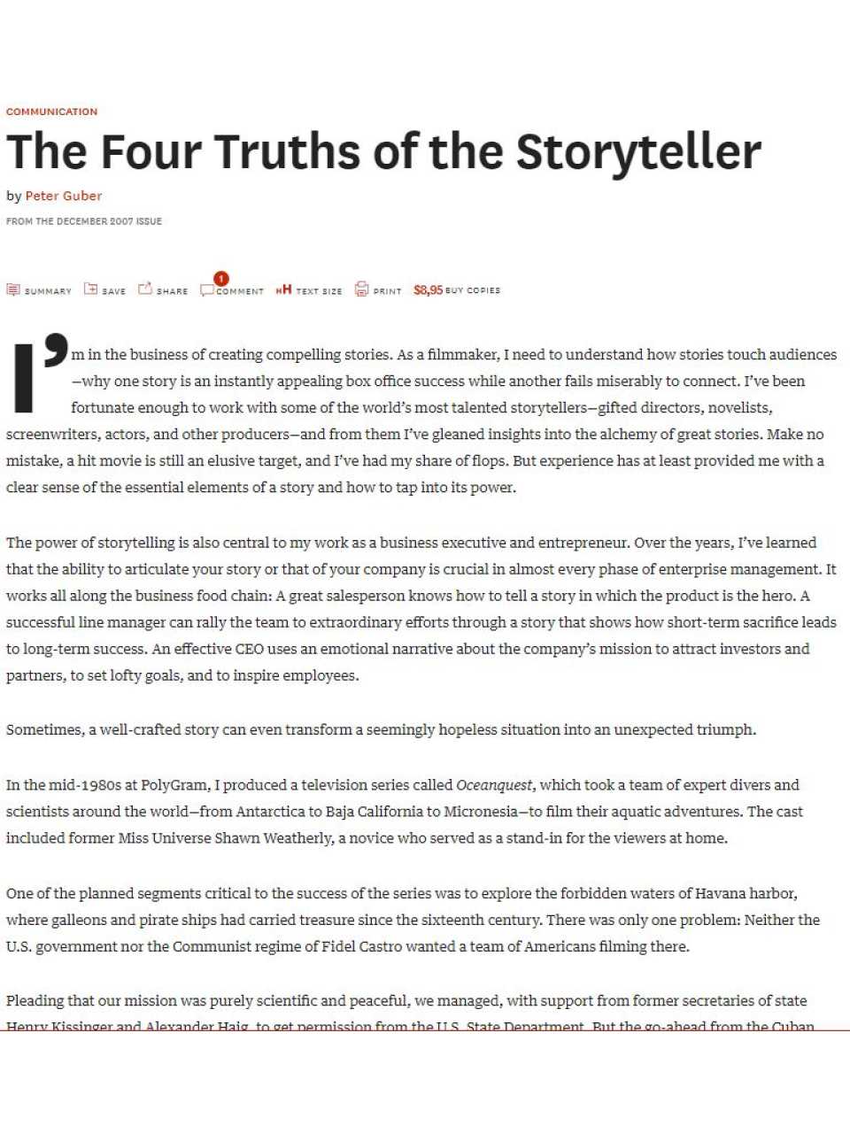 The Four Truths of the Storyteller