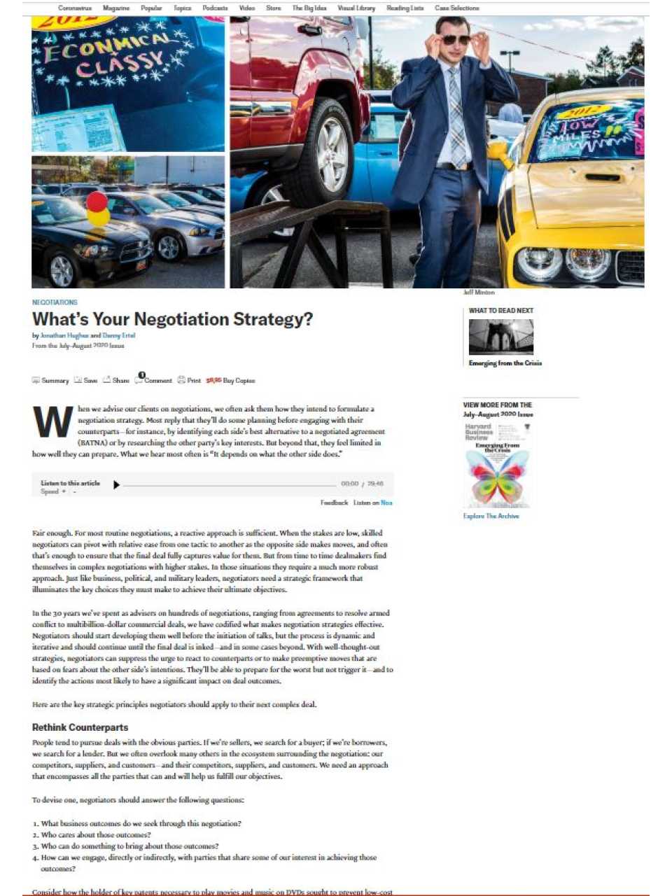 What’s Your Negotiation Strategy?