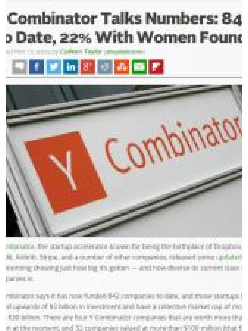Y combinator talks numbers: 842 companies funded to date, 22% with women founders in current batch