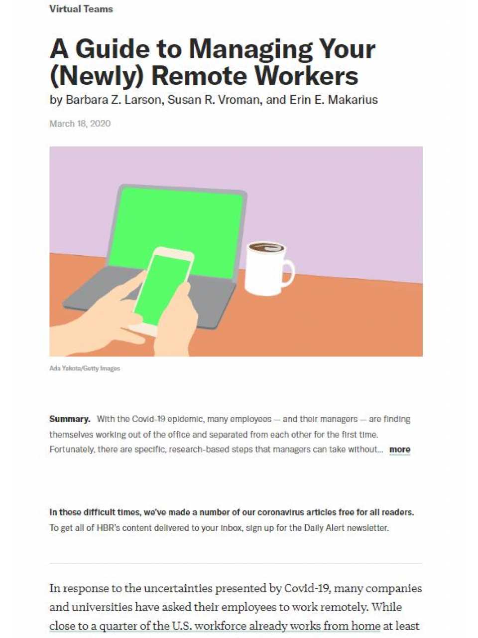 A guide to managing your (newly) remote workers