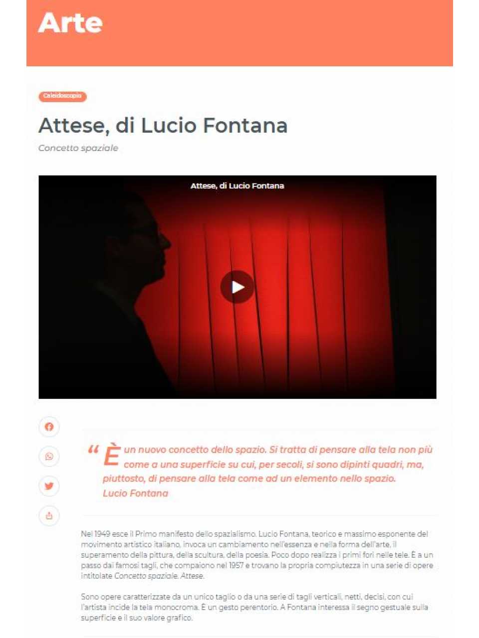 WEBINAR LIVE
Art & Management: Lucio Fontana, innovation between present and future