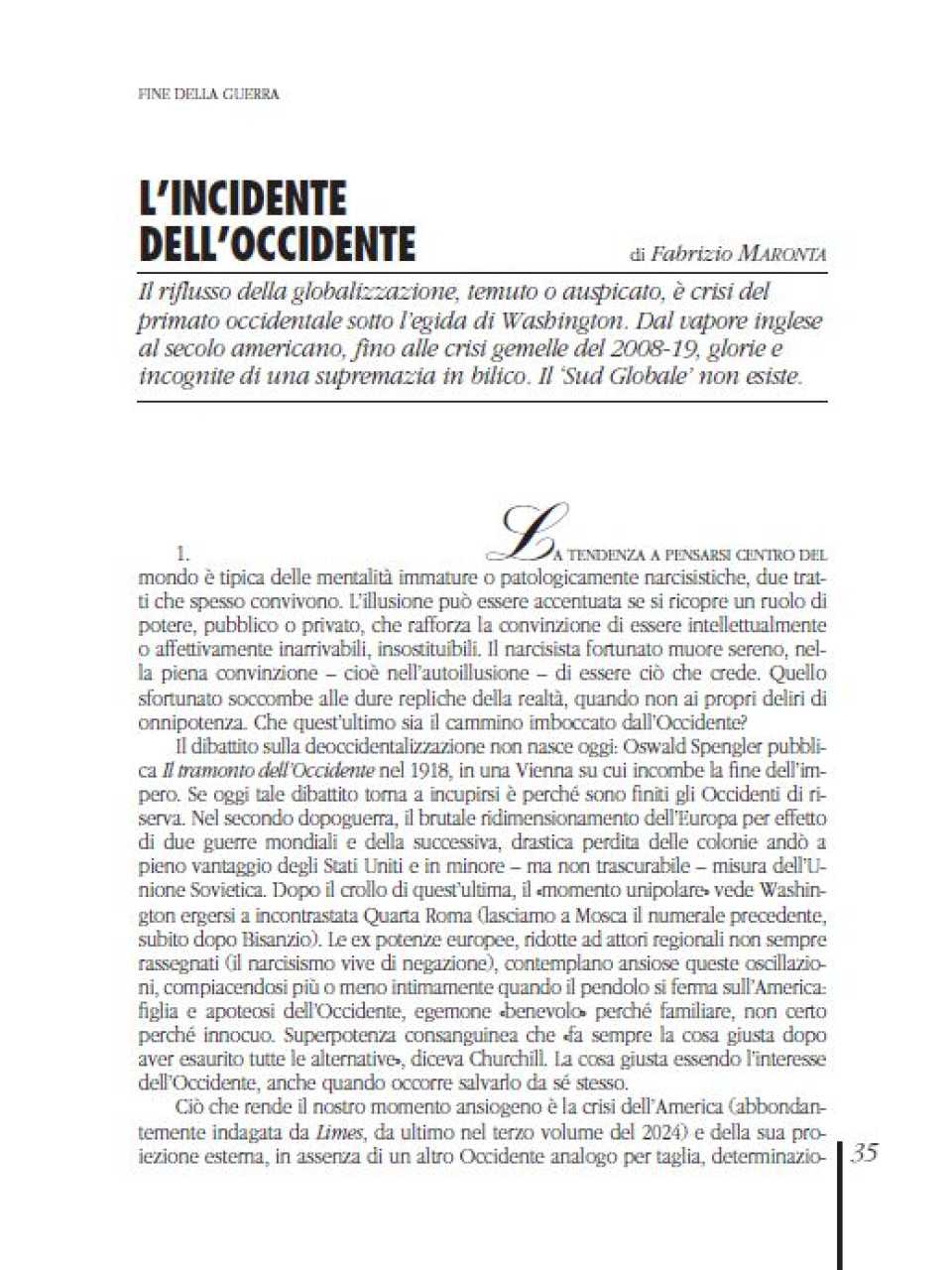 L'incidente dell'Occidente