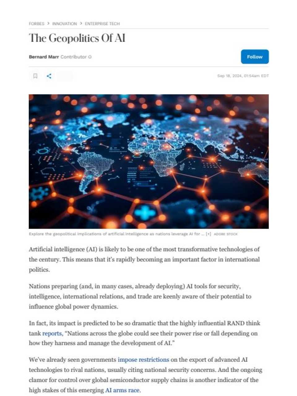 The geopolitics of AI