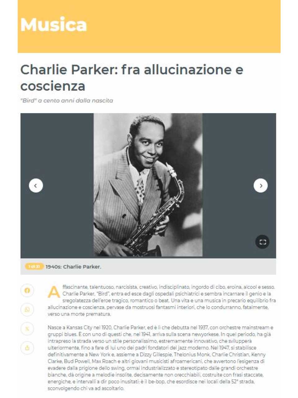 WEBINAR LIVE
Spunti di management dai grandi della musica: Charlie Parker, l’inventore