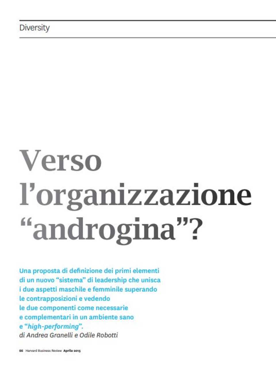Verso l'organizzazione 
