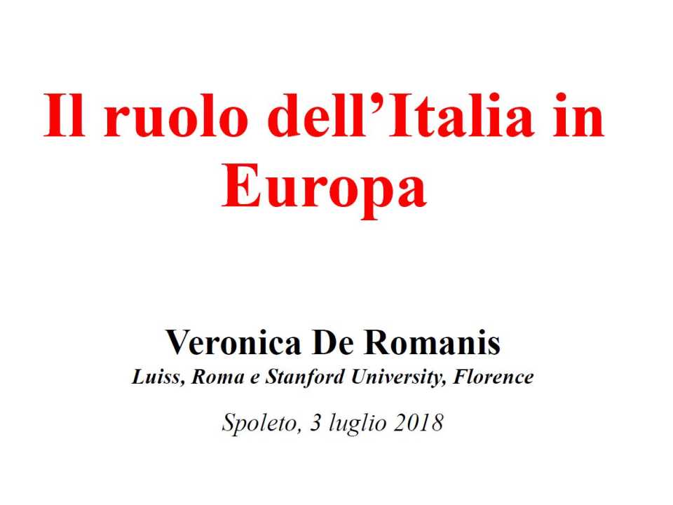 Il ruolo dell'Italia in Europa