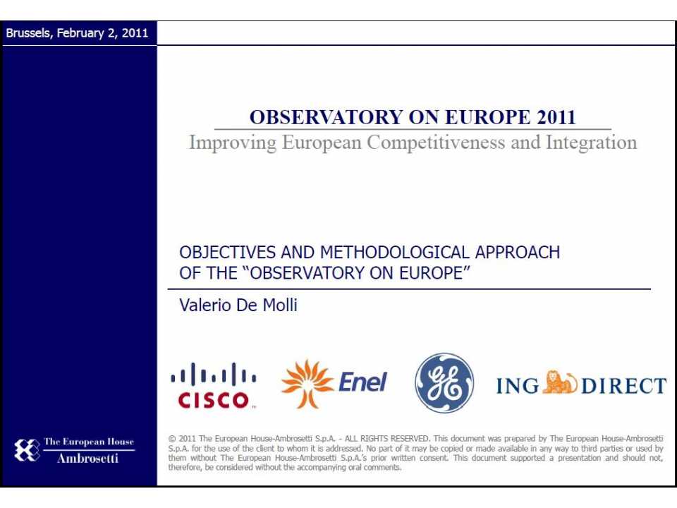 Objectives and methodological approach of the