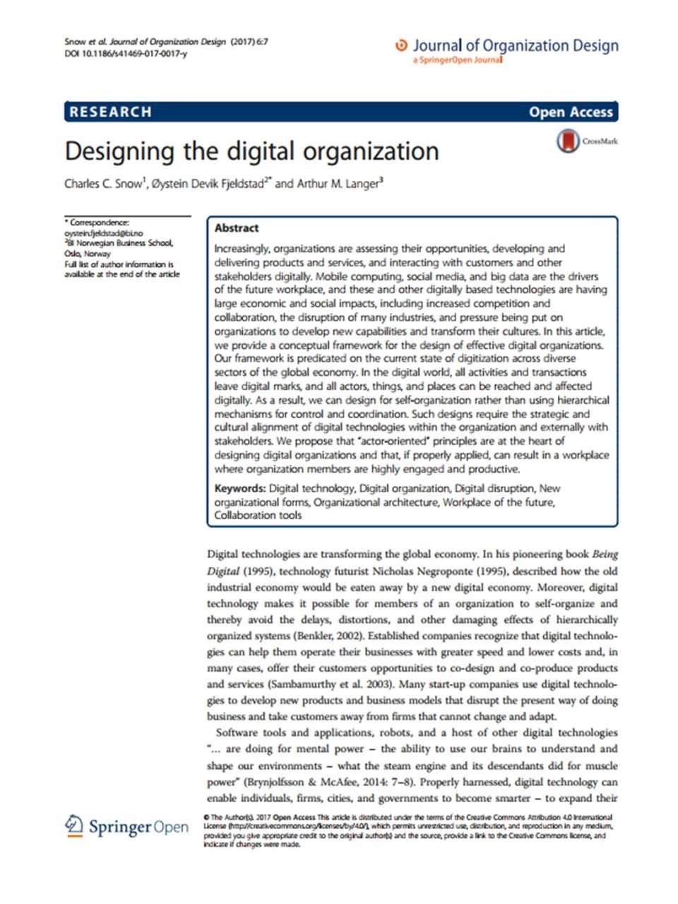 Designing the Digital Organization