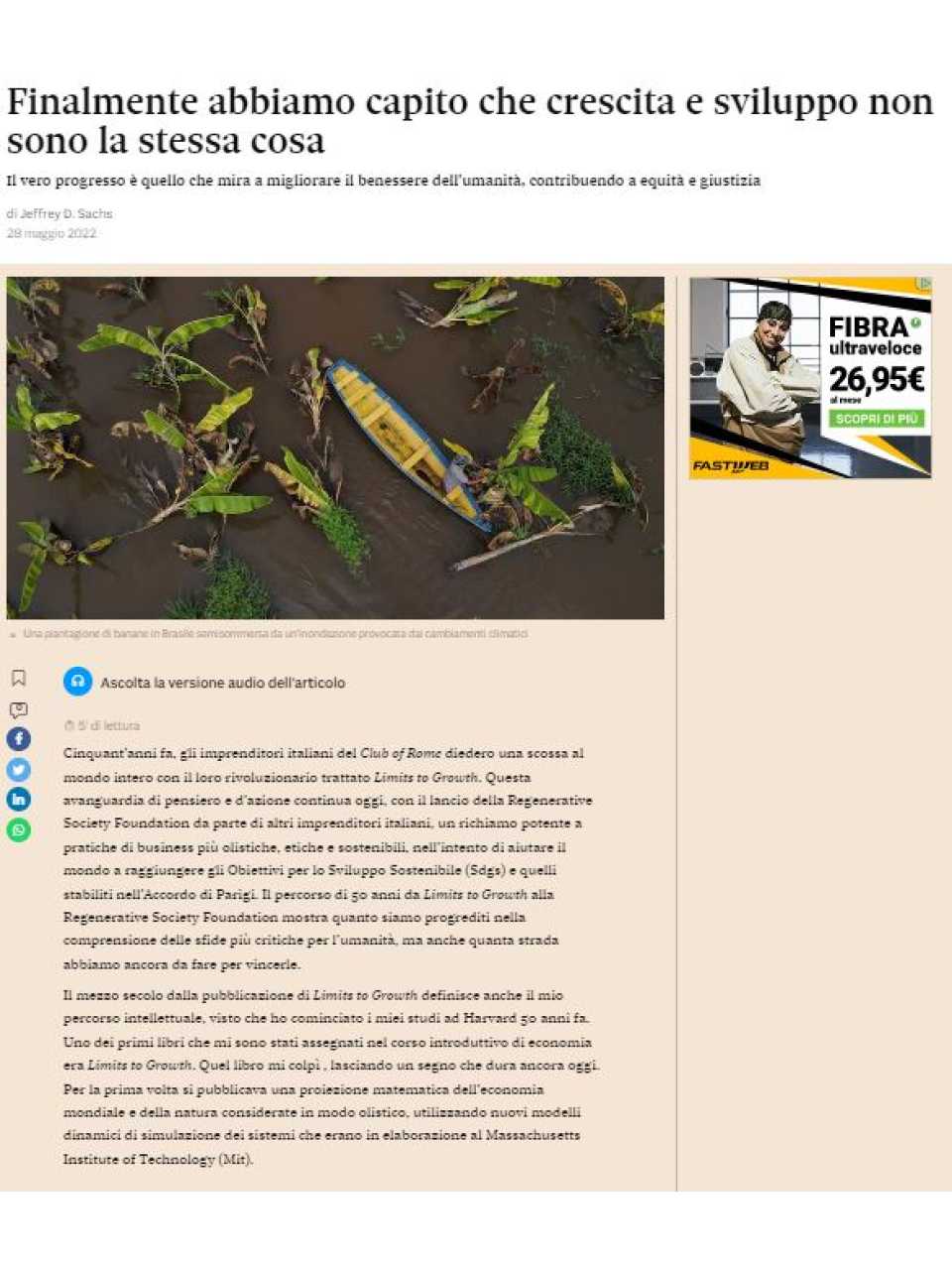 WEBINAR LIVE
The challenge for our future: a new smart, equitable and sustainable economy to build