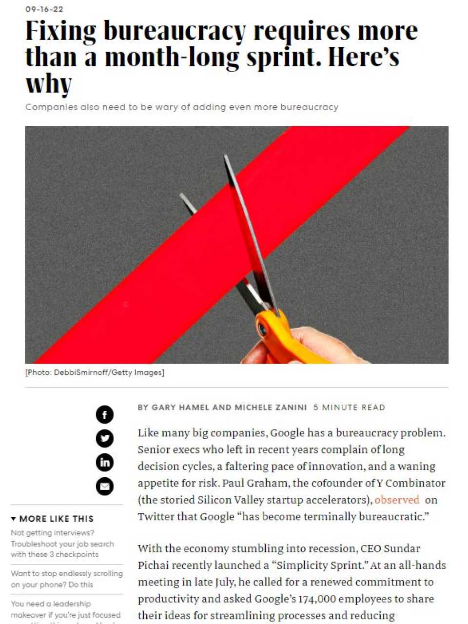 Fixing bureaucracy requires more than a month-long sprint. Here's why