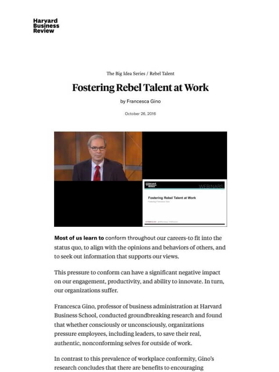 WEBINAR LIVE
L'arte dell'insubordinazione: coltivare i ribelli buoni per rendere le aziende migliori