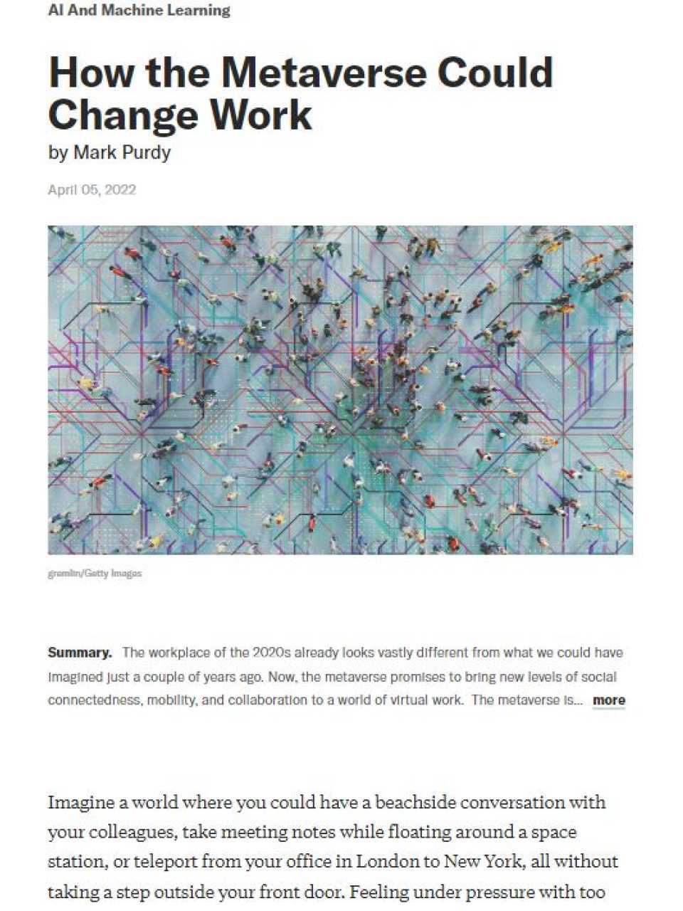 How the metaverse could change work