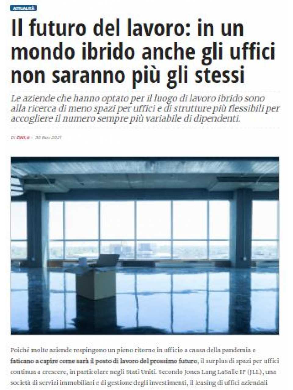 WEBINAR LIVE
Next normal e nuovi modi di lavorare: le chiavi per attrarre e trattenere i talenti