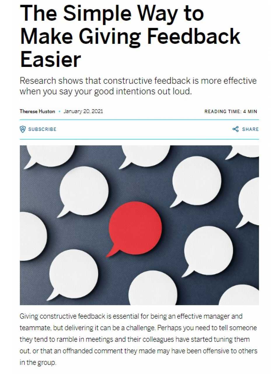 The Simple Way to Make Giving Feedback Easier