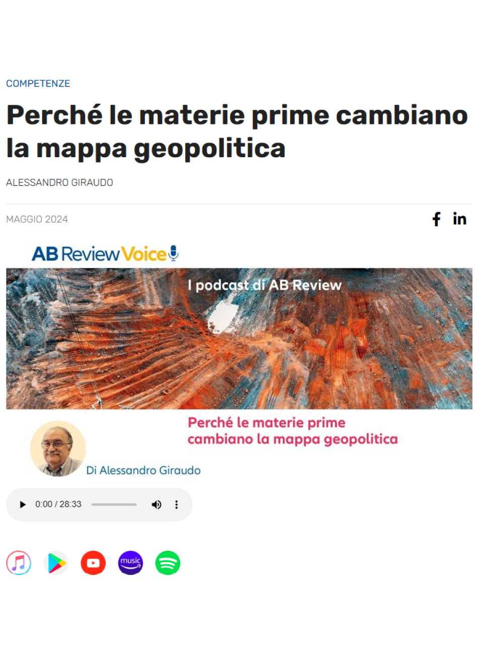 WEBINAR LIVE
La geopolitica delle materie prime: il confronto Occidente - BRICS e le implicazioni per le aziende italiane