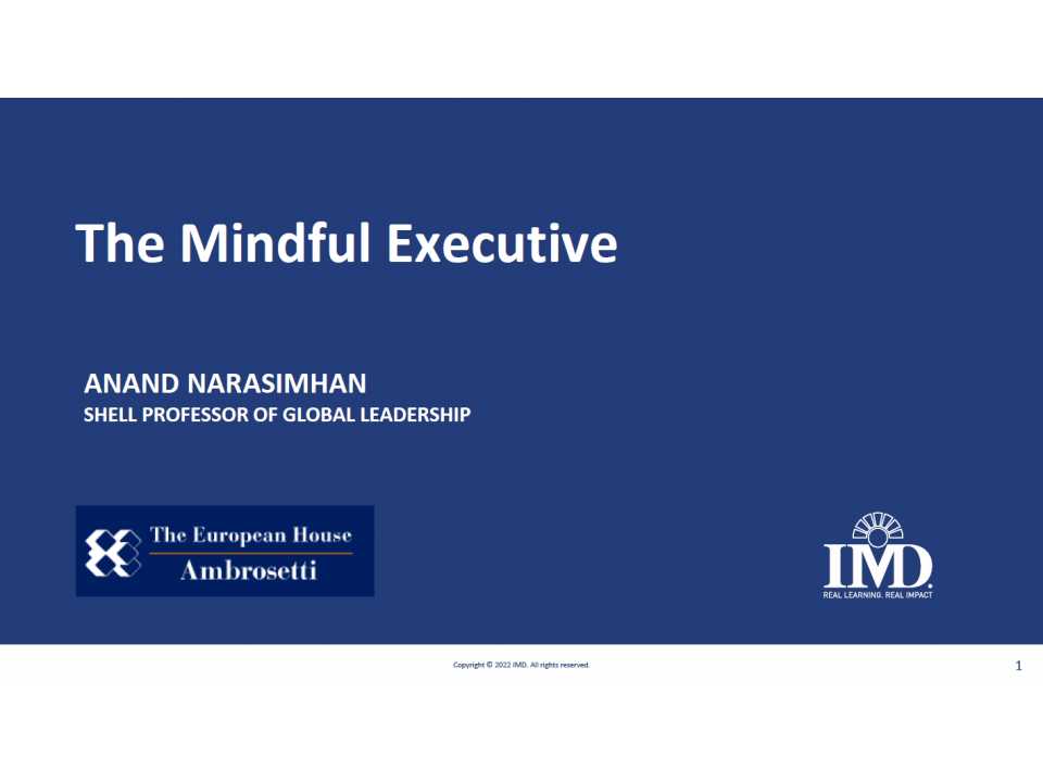 WEBINAR LIVE
Mindfulness for Executives: come usarla per migliorare la performance personale e organizzativa