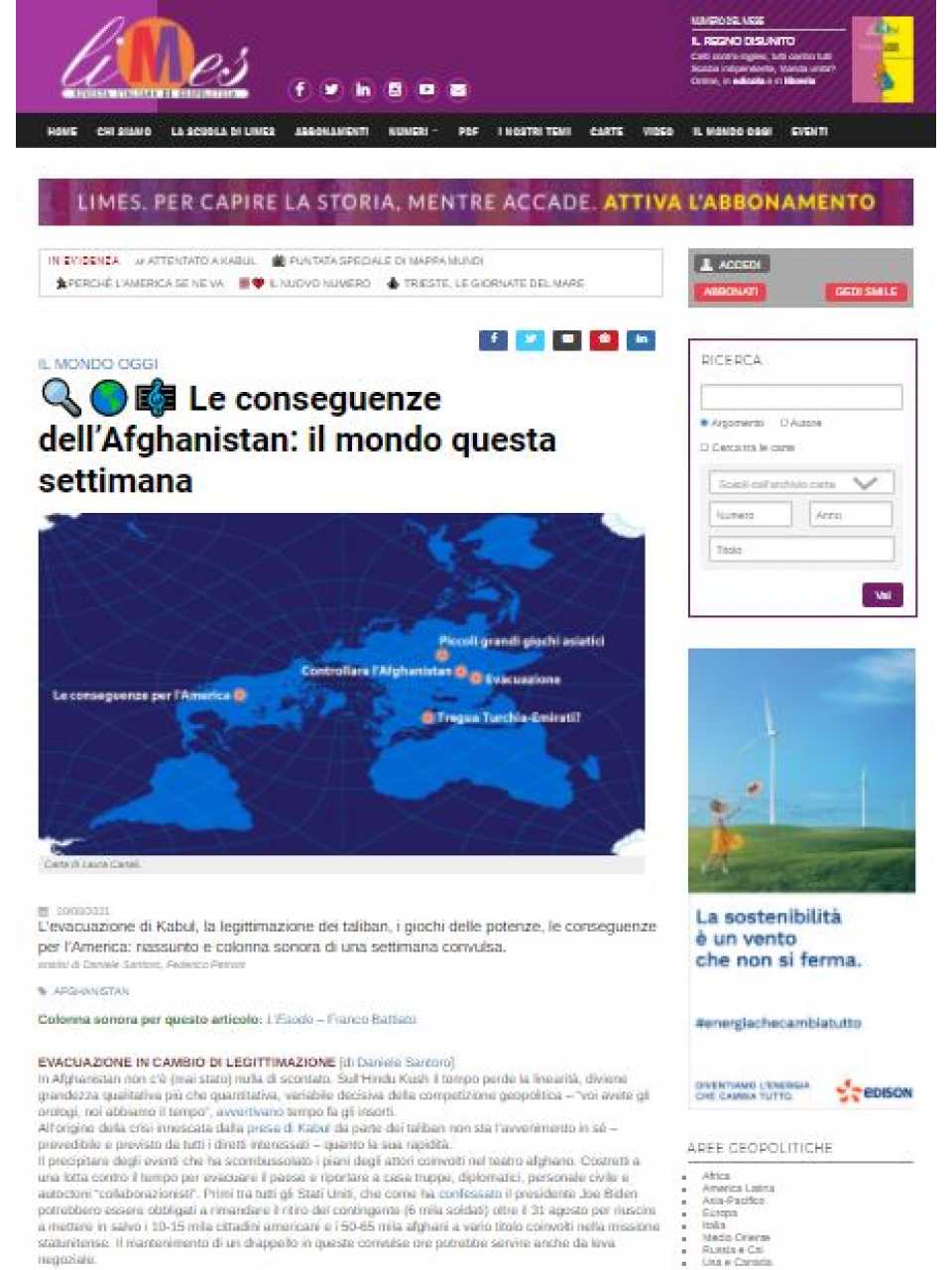 WEBINAR LIVE
2001 – 2021: Lezioni Afghane