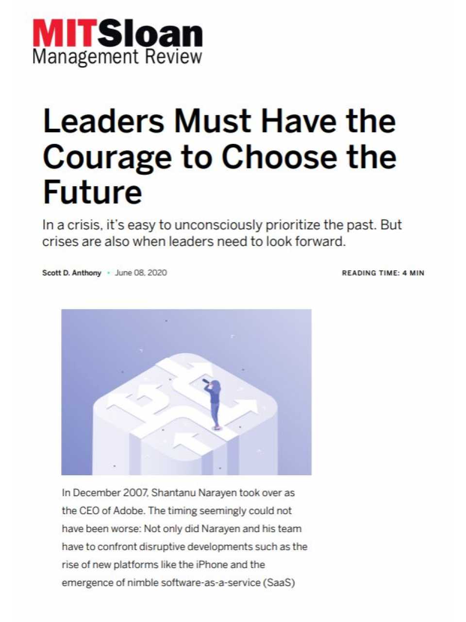 Leaders must have the courage to choose the future