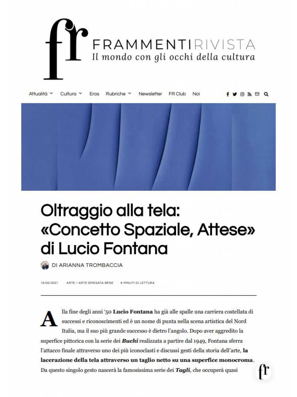 WEBINAR LIVE
Art & Management: Lucio Fontana, innovation between present and future