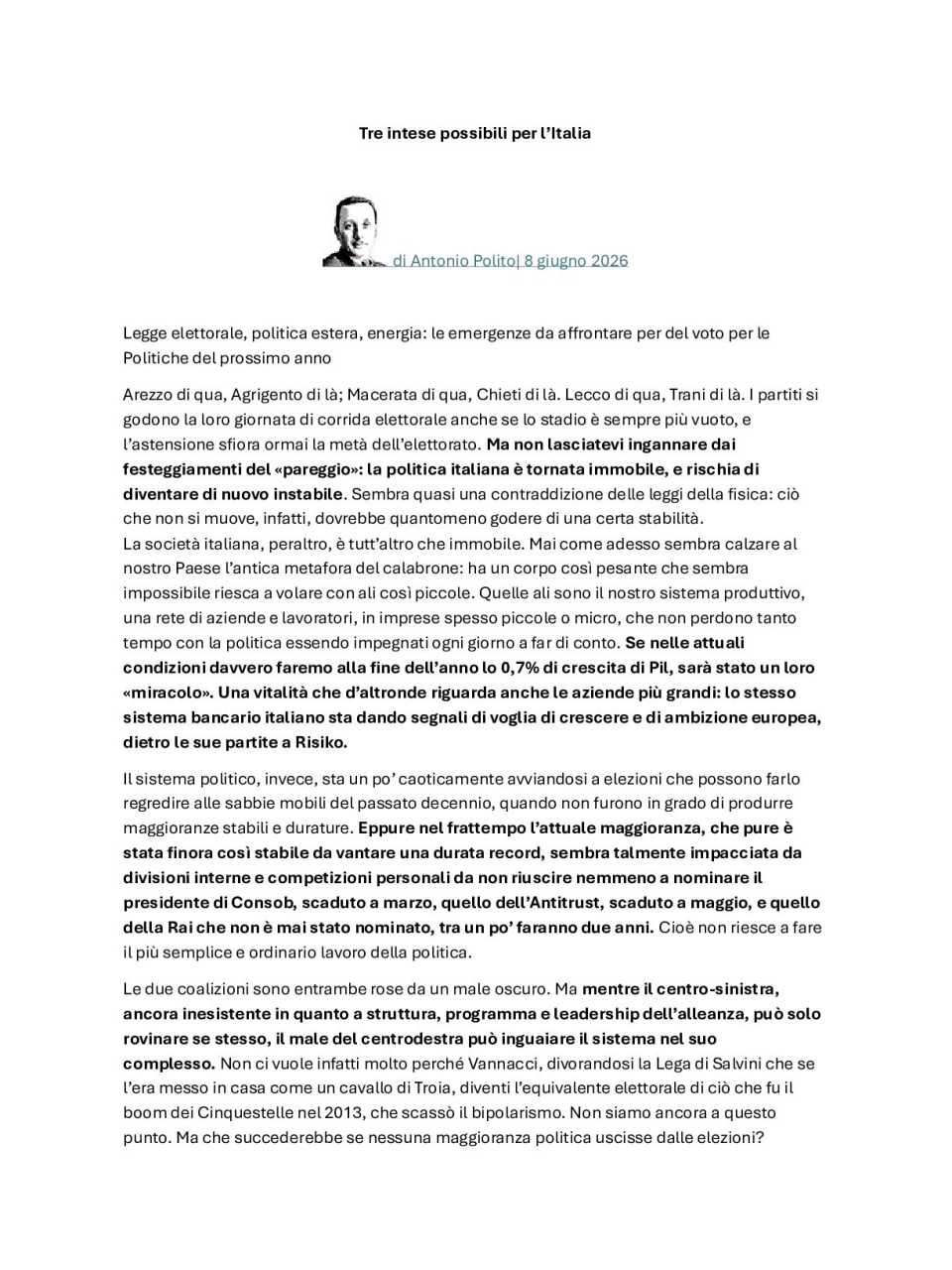 WEBINAR LIVE
Italy in a changing world: challenges and prospects of a Country in transition